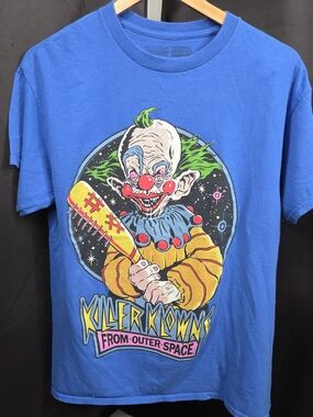 RHODE Blue Graphic Tee with Colorful Killer Clown Art